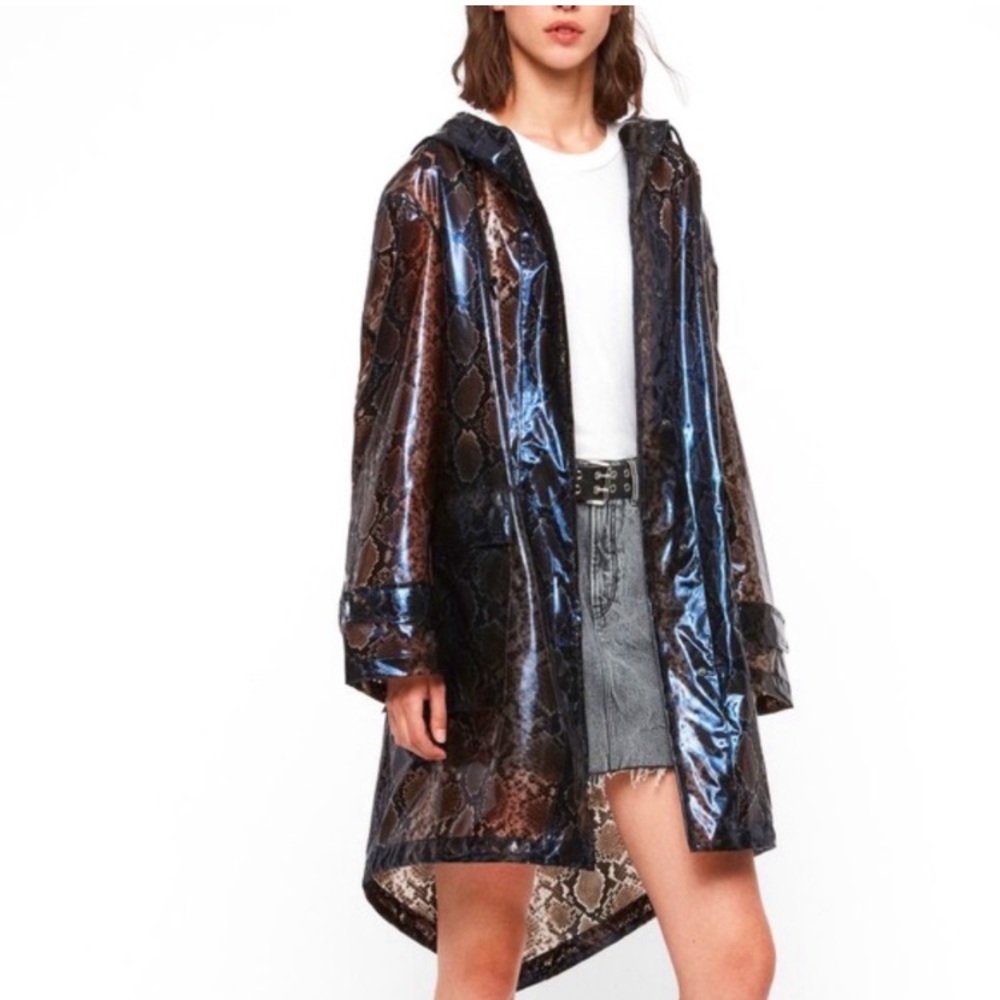 All Saints Snake Skin Rain Coat NWOT